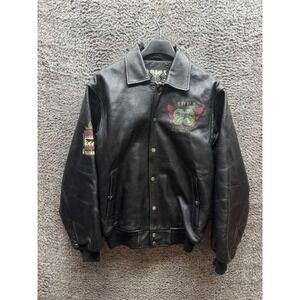 Top Gun Tuskegee Airmen A-2 Flight Leather Jacket Black Mens Size S